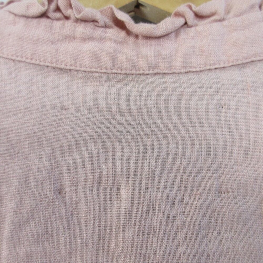 Reformation Pink Ruffle-Sleeve Button Front Blouse - Picture 7 of 10